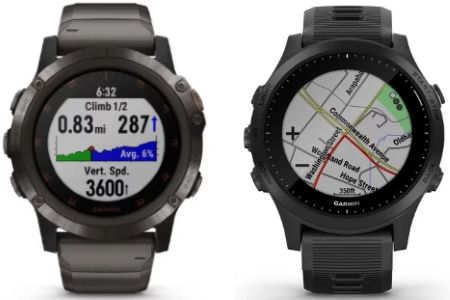 montres GPS Forerunner 945 et Fenix 5 Plus compares