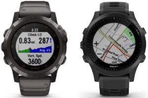 montres GPS Forerunner 945 et Fenix 5 Plus compares