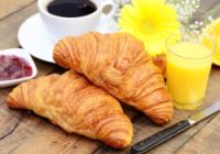 breakfast: croissants, orange juice, coffee 