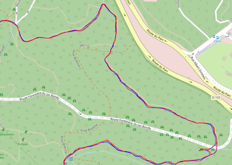Trace GPS en for�t