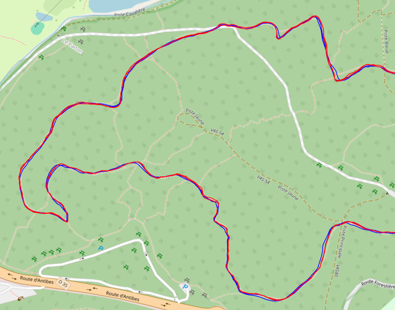 Trace GPS en for�t