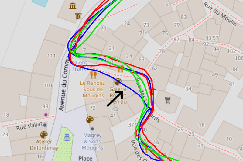 Trace GPS en ville