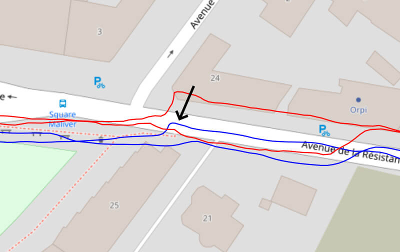 Trace GPS en ville