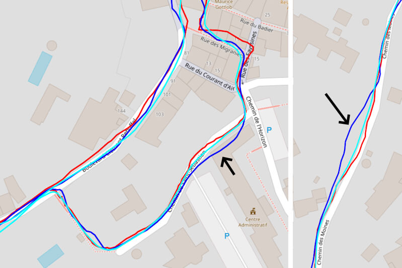 Trace GPS en ville