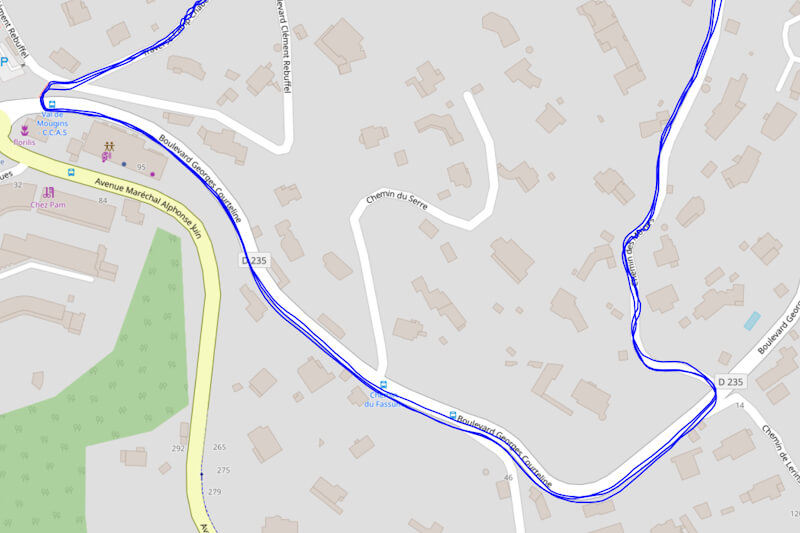 Trace GPS en ville