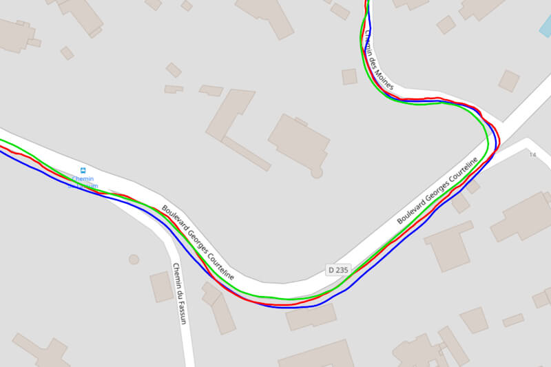 Trace GPS en ville