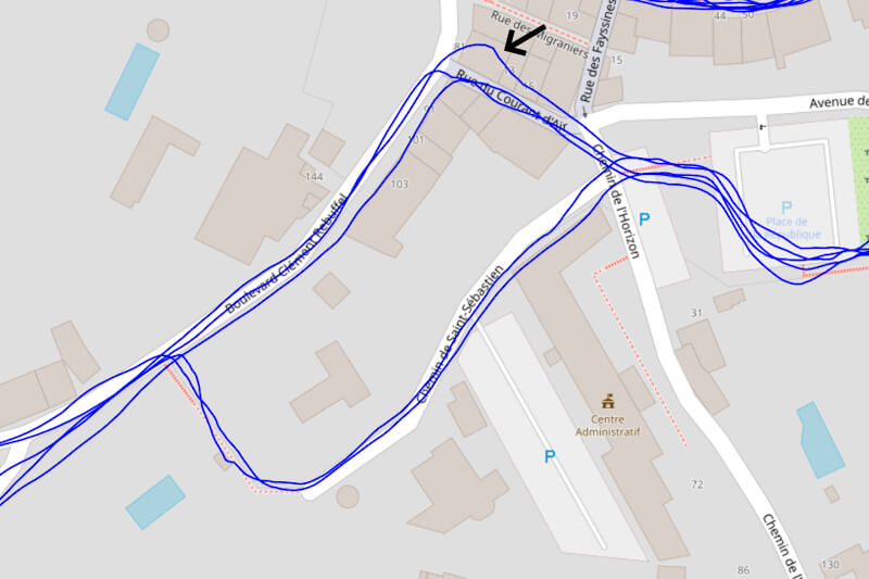 Trace GPS en ville