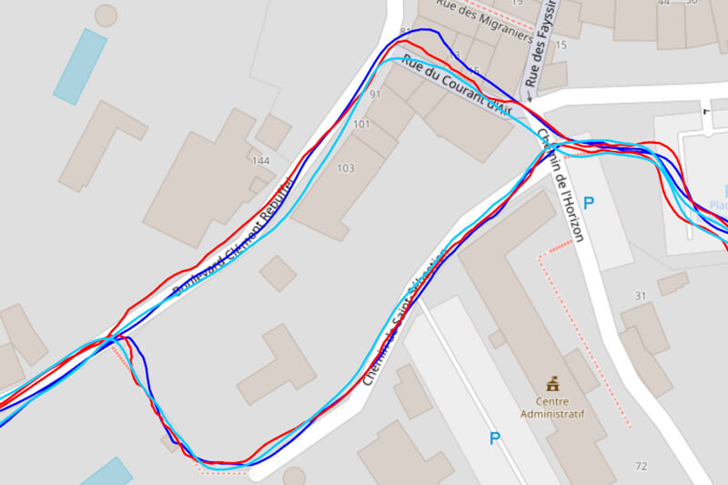 Trace GPS en ville