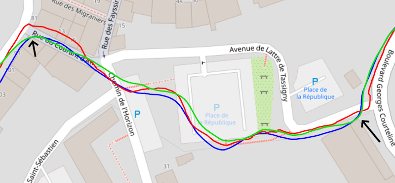 Trace GPS en ville