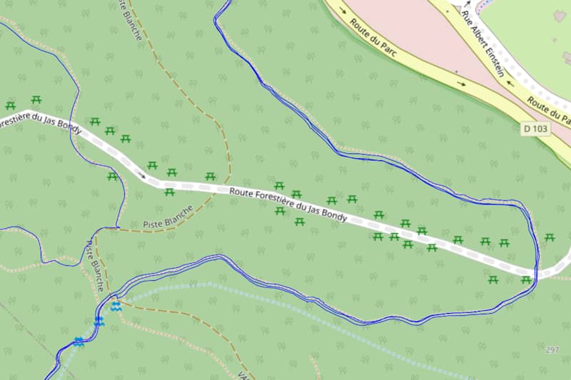 Trace GPS en forêt