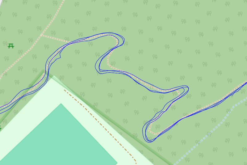 Trace GPS en forêt