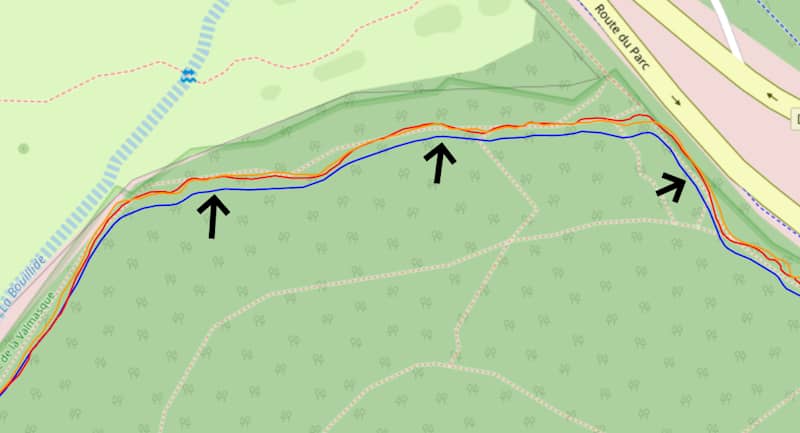 Trace GPS en forêt