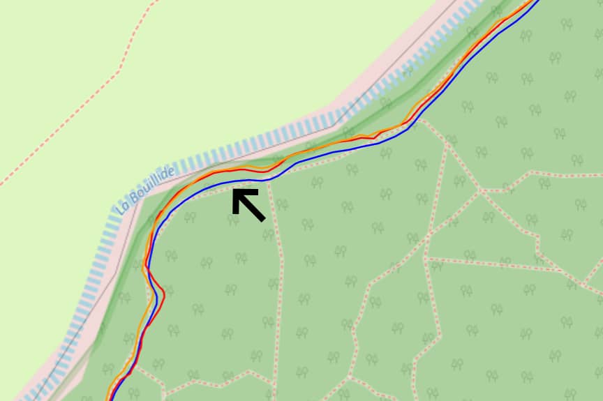 Trace GPS en forêt