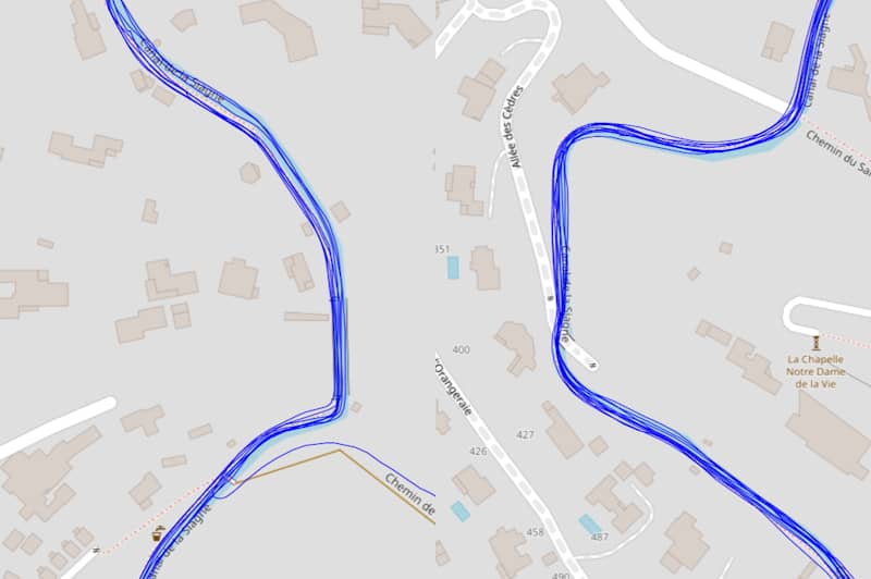 Trace GPS en milieu mixte