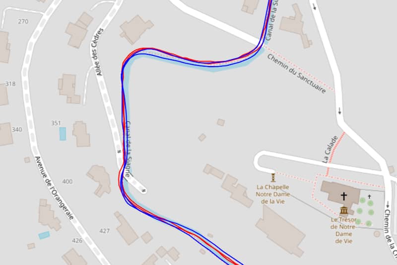 Trace GPS en milieu mixte