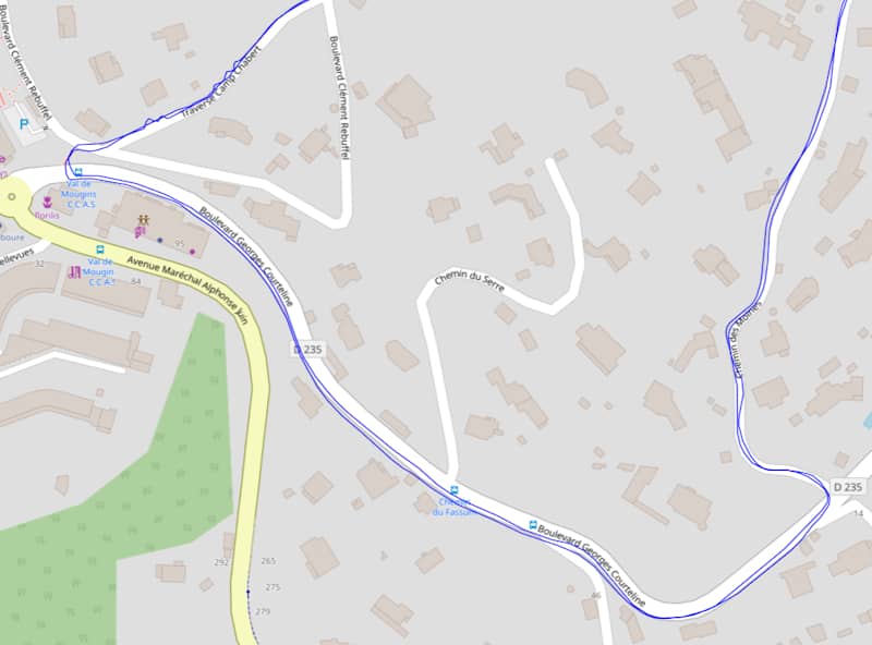Trace GPS en ville