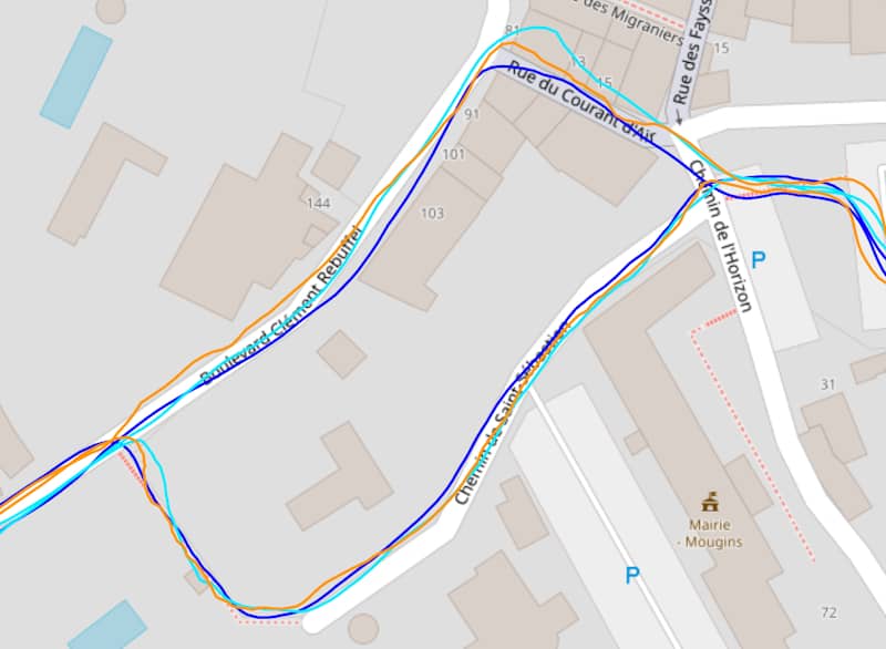 Trace GPS en ville