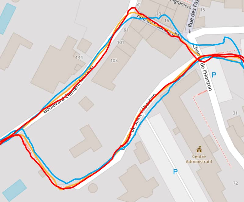 Trace GPS en ville