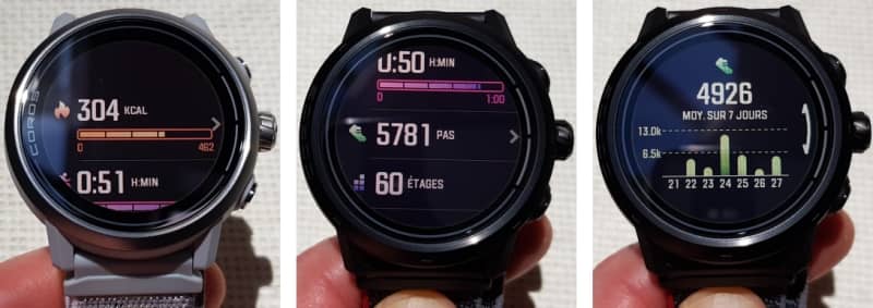 Ecrans de suivi d'activité quotidienne