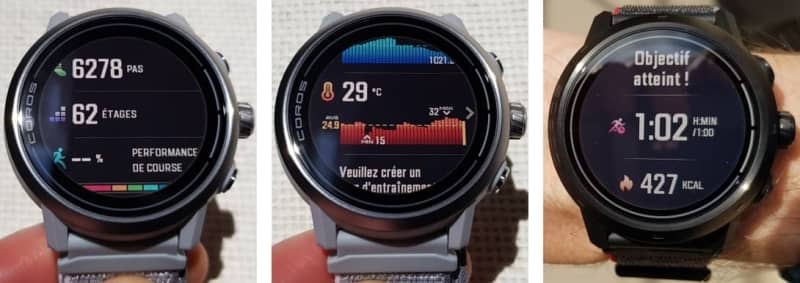 Ecrans de suivi d'activité quotidienne