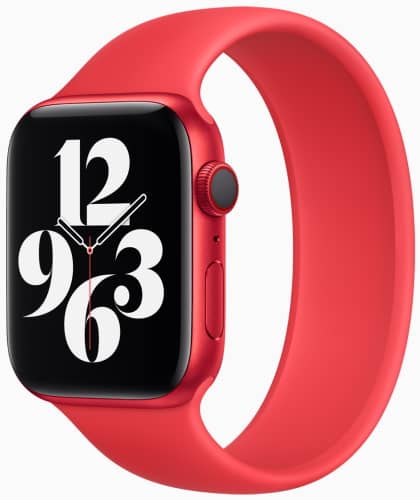 L'Apple Watch 6 dans sa nouvelle couleur (PRODUCT)RED (botier aluminium et bracelet boucle unique)