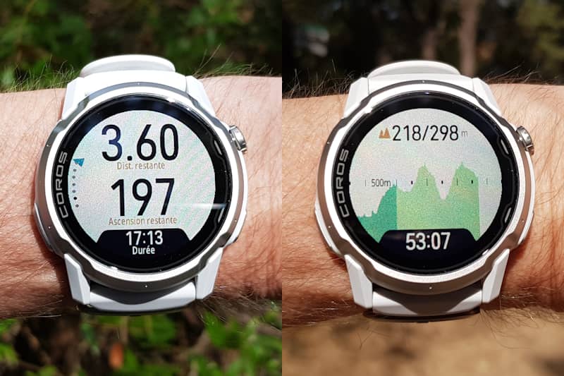 Distance restante et profil