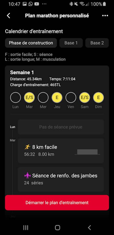 Plans d'entra�nement marathon