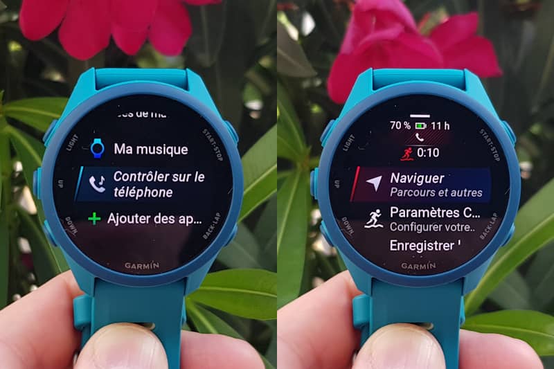 Interface de navigation pendant le sport