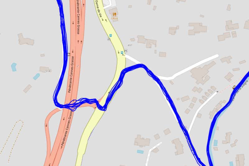 Trace GPS en milieu mixte