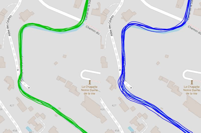 Trace GPS en milieu mixte