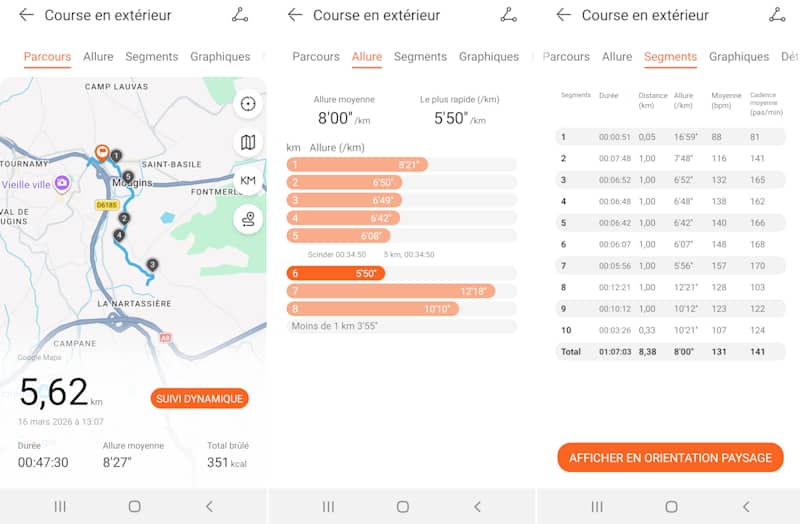 Application et sport