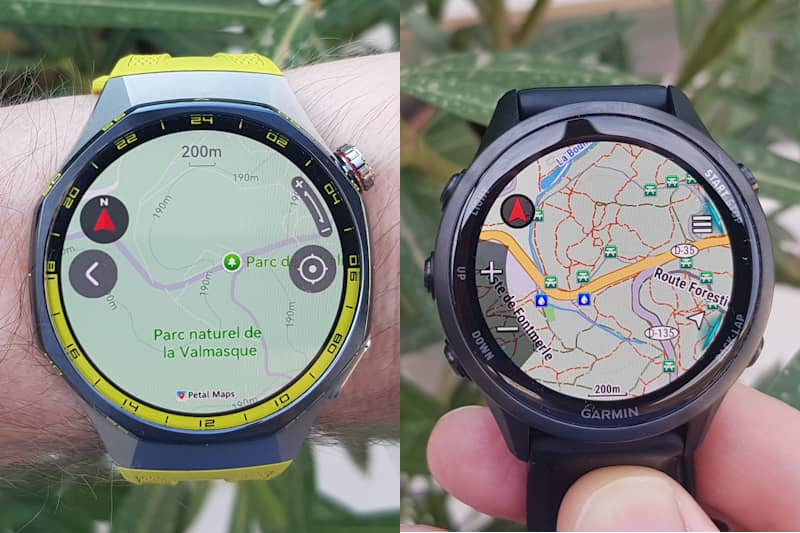 Cartes Huawei versus Garmin