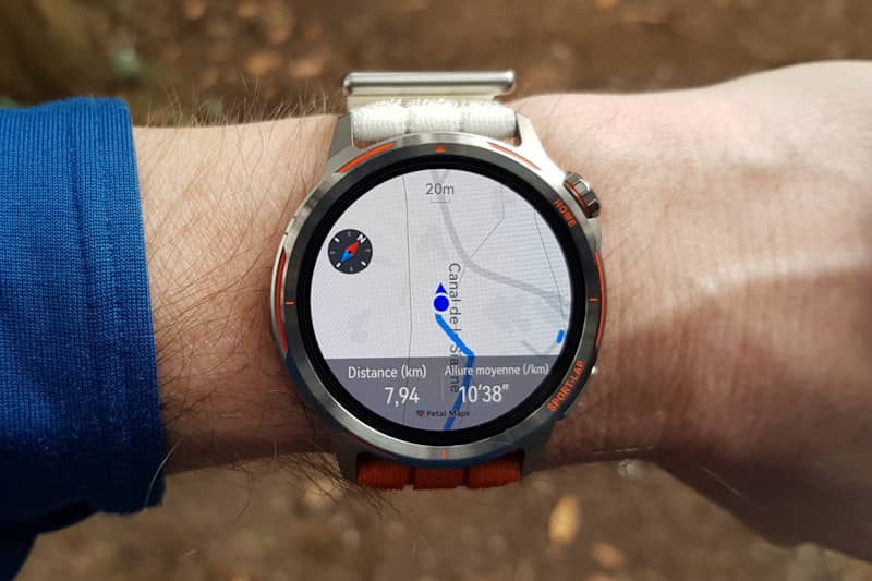 Trace GPS et donn�es affich�es