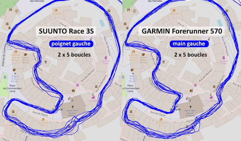 Test GPS Suunto Race 3S vs Garmin Forerunner 570