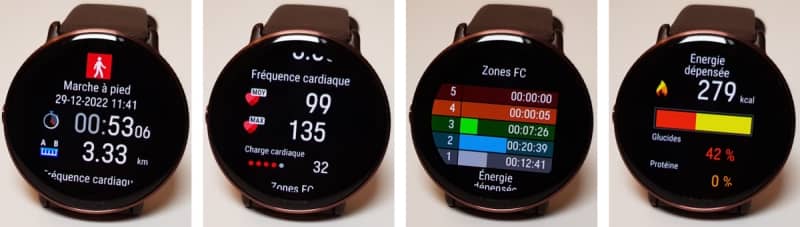 Quelques écrans affichés à la fin d'une sortie Résumé de la sortie