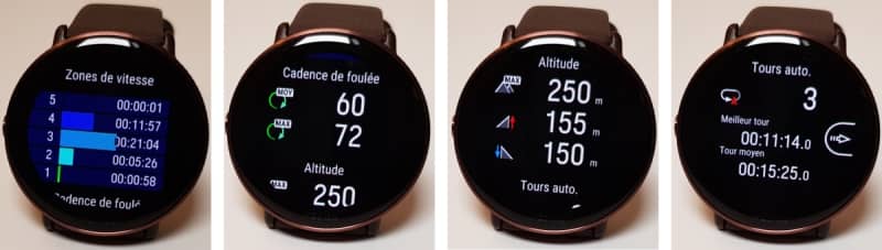 Quelques écrans affichés à la fin de la sortie Ecrans de résumé de la sortie