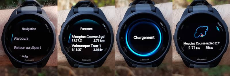 Navigation GPS, chargement d'un parcours