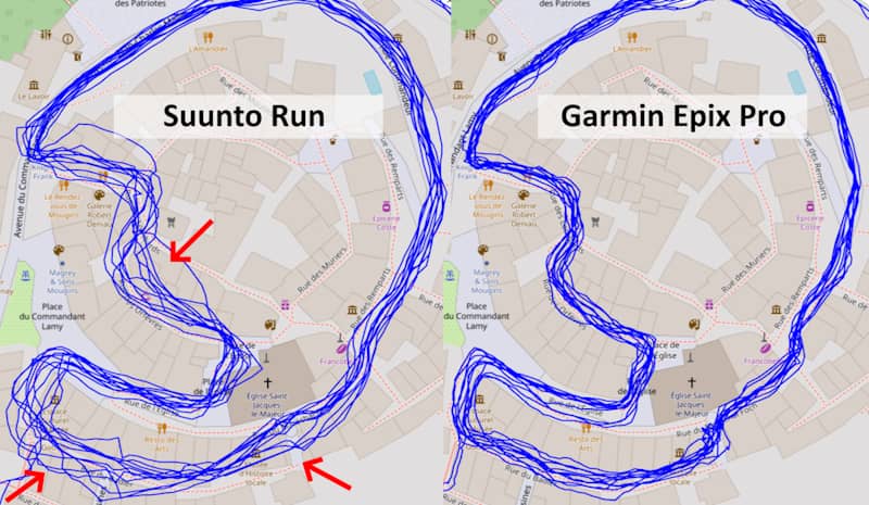 Test GPS Suunto Run vs Garmin Epix Pro
