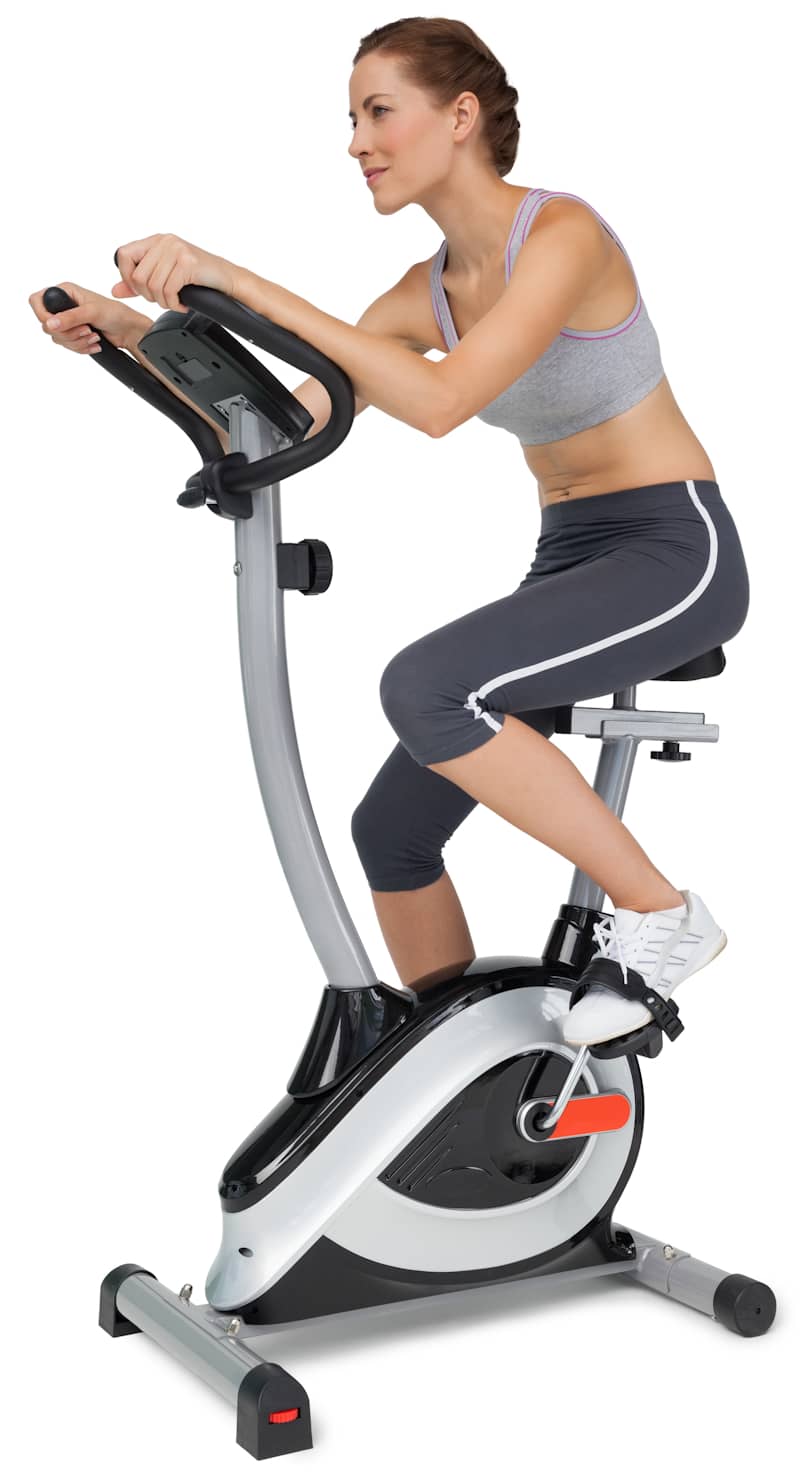 Femme sur v�lo d'appartement