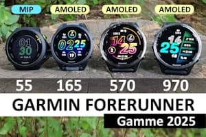 Gamme Garmin Forerunner 2025 : 55 vs 165 vs 570 vs 970