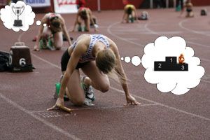 femme athlte remportant victoire